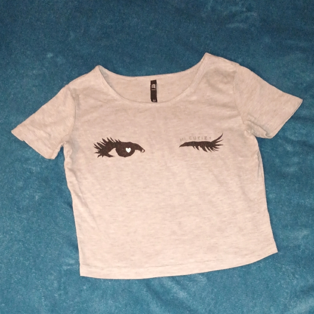 Must Bundle For $3 Offer.   Cute Women's Small hi Cutie Crop Top